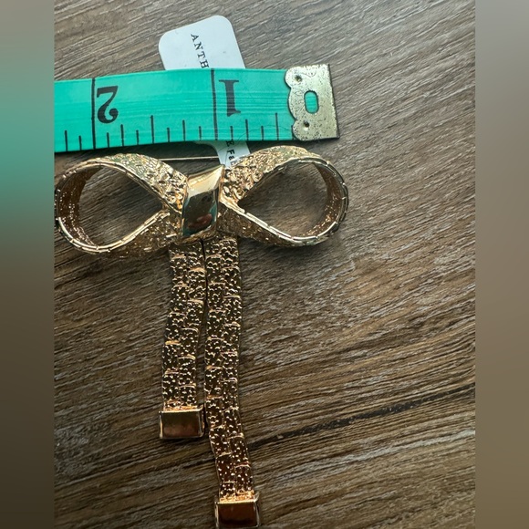 Nwt Anthropologie Gold Nugget Ribbon Brooch - Picture 5 of 6